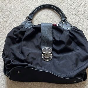 JPK Black Tote Nylon Bag with Leather Handles